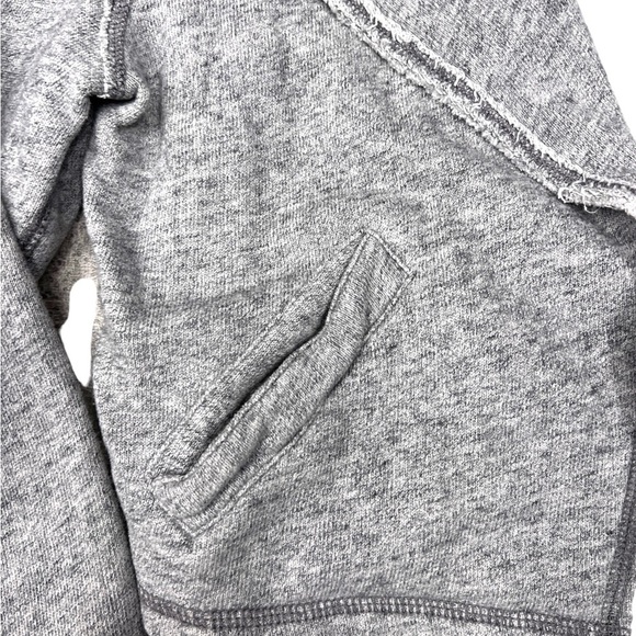 Abercrombie & Fitch Gray Copped Sweatshirt Moto Jacket Large Jersey Knit y2k - Picture 5 of 10